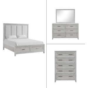Fiona 4 PC Set-Bed, Dresser, Mirror, Chest - Queen