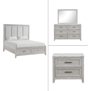 Fiona 4 PC Set-Bed, Resser, Mirror Nighstand - Queen