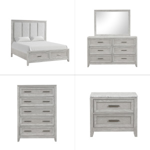 Fiona 5 PC Set-Bed, Dresser, Mirror, Chest, Nightst - Queen