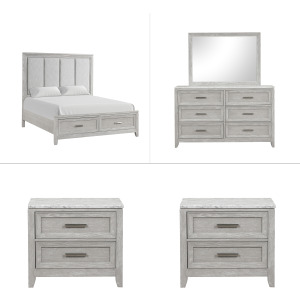 Fiona 5 PC Set-Bed, Dresser, Mirror, 2 Nightstands - Queen
