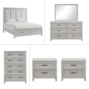 Fiona 6 PC Set-Bed, Dresser, Mirror, Chest, 2 Night - Queen