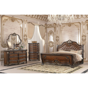 Bella Notte Padded Sleigh Bed Eastern 4pcs B/Dresser/ - King