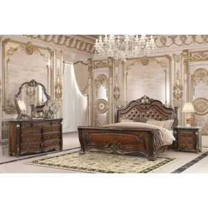 Bella Notte Padded Sleigh Bed Eastern 4pcs B/Dresser/ - King