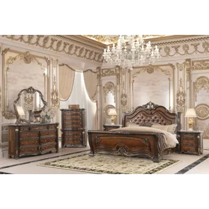 Bella Notte Padded Sleigh Bed Eastern 6pcs B/Dresser/ - King