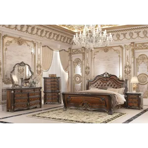 Bella Notte Padded Sleigh Bed Western 5pcs B/Dresser - King/California King