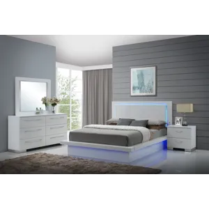 Sapphire 4 PC Bed-Dresser-Mirror-Nightstand - King