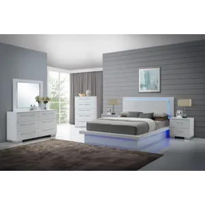 Sapphire 6pcs Bed/Dresser/Mirror/Chest/2 Nightstands - King