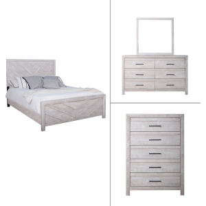 Biscayne 4pcs Bed/Dresser/Mirror Chest - California King