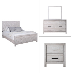 Biscayne 4pcs Bed/Dresser/Mirror Nightstand - California King