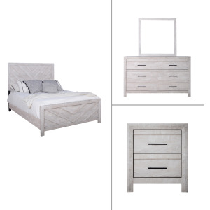 Biscayne 4pcs Bed/Dresser/Mirror Nightstand - Queen