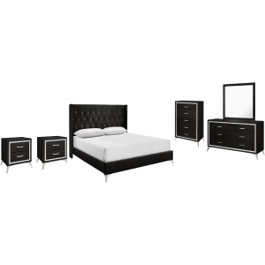 Huxley 6pcs Bed/Dresser/Mirror/Chest/2 Nightstands - King