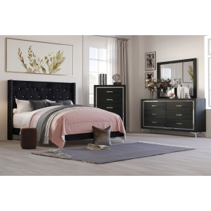 Huxley 4pcs Bed/Dresser/Mirror Chest - California King