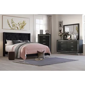 Huxley 4pcs Bed/Dresser/Mirror Chest - Queen