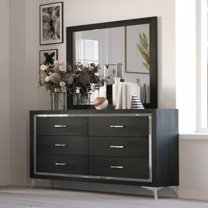 Huxley 2pc Dresser & Mirror Set Black