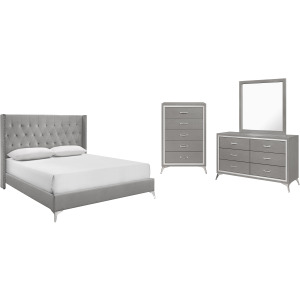 Huxley 4pcs Bed/Dresser/Mirror/Chest - King