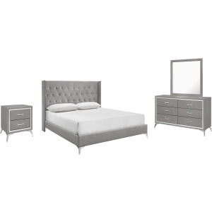 Huxley 6/6e 4pcs Bed/Dresser/Mirror/Nightstand - King