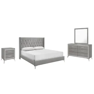 Huxley 6/6e K 4pcs B/Dresser/Mirror/Nightstand