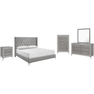 Huxley 5pcs Bed/Dresser/Mirror/Chest/Nightstand - King