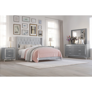 Huxley Gray 5pcs Bed/Dresser/Mirror/2 Nightstands - California King