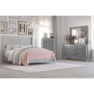 Huxley 4pcs Bed/Dresser/Mirror Chest - Queen