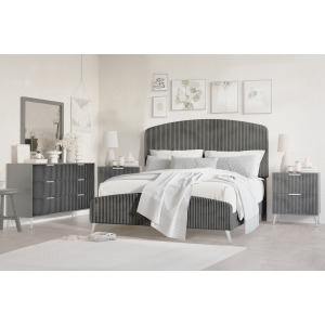 Kailani Gray 5pcs Bed/Dresser/Mirror/2 Nightstands - King
