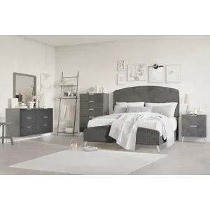 Kailani Gray 6pcs Bed/Dresser/Mirror/Chest/2 Nightstands - Queen