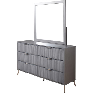Kailani-2pc Dresser & Mirror Set Gray
