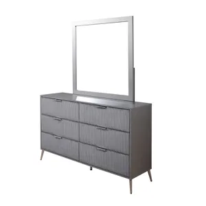 Kailani-2pc Dresser & Mirror Set Gray