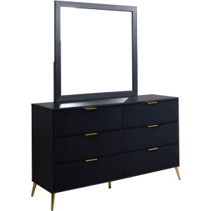 Kailani-2pc Dresser & Mirror Set Black