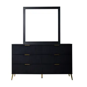 Kailani-2pc Dresser & Mirror Set Black