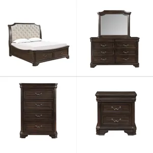 Lyndhurst Walnut 6/6 Ek 5pcs B/Dresser/Mirror/Chest/Nightstand
