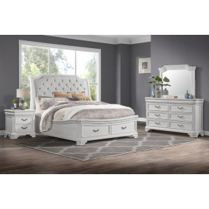 Lyndhurst White 6/6e 4pcs Bed/Dresser/Mirror/Nightstand - King