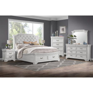 Lyndhurst White 6pcs Bed/Dresser/Mirror/Chest/2 Nightstands - King