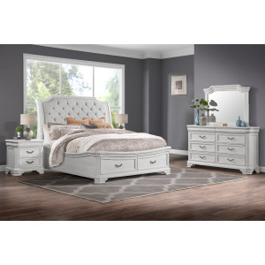 Lyndhurst White 5pcs Bed/Dresser/Mirror/2 Nightstands - California King