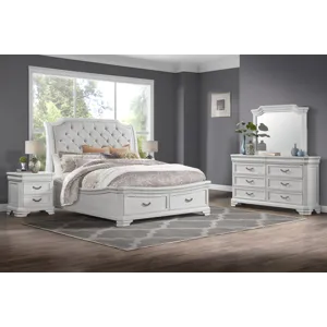 Lyndhurst White 5pcs Bed/Dresser/Mirror/2 Nightstands - Queen