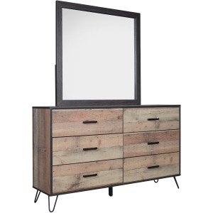 Elk River 2pc Dresser & Mirror Set Rustic White