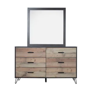 Elk River 2pc Dresser & Mirror Set Rustic White