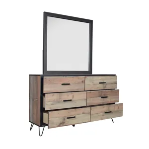 Elk River 2pc Dresser & Mirror Set Rustic White