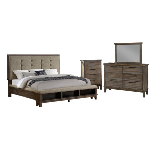 Cagney 4pc Bed, R, R, H-Vintage - King