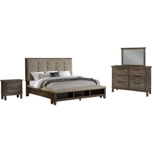 Cagney 4pc Bed, R, R, S Vintage - King