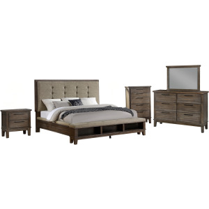 Cagney 5pc Bed, R, R, S, H Vintage - California King