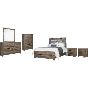 Misty Lodge 6pcs Bed/Dresser/Mirror/Chest/2 Nightstands Greige - King