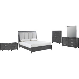 Odessa 6pcs Bed/Dresser/Mirror/Chest/2 Nightstands - King