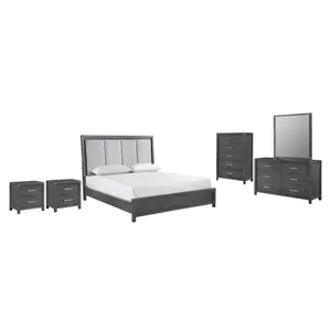 Odessa 6/6 Ek 6pcs B/Dresser/Mirror/Chest/2 Nightstands