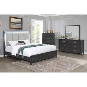 Odessa 4pcs Bed/Dresser/Mirror Chest - Queen