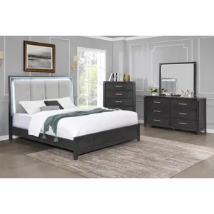 Odessa 4pcs Bed/Dresser/Mirror Chest - Queen