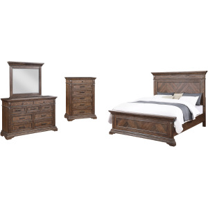 Mar Vista 4pc Bed, R, R, H-Walnut - King