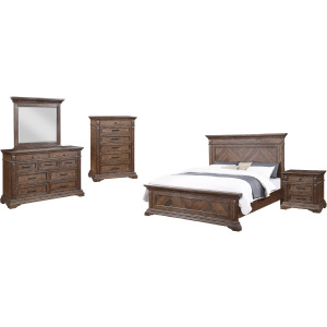 Mar Vista 5pc Bed, R, R, S, H-Walnut - King