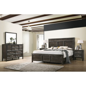 Andover 5pcs Bed/Dresser/Mirror/2 Nightstands Nutmeg - King