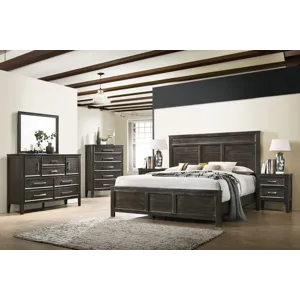 Andover 6pcs Bed/Dresser/Mirror/Chest/2 Nightstands Nutmeg - California King
